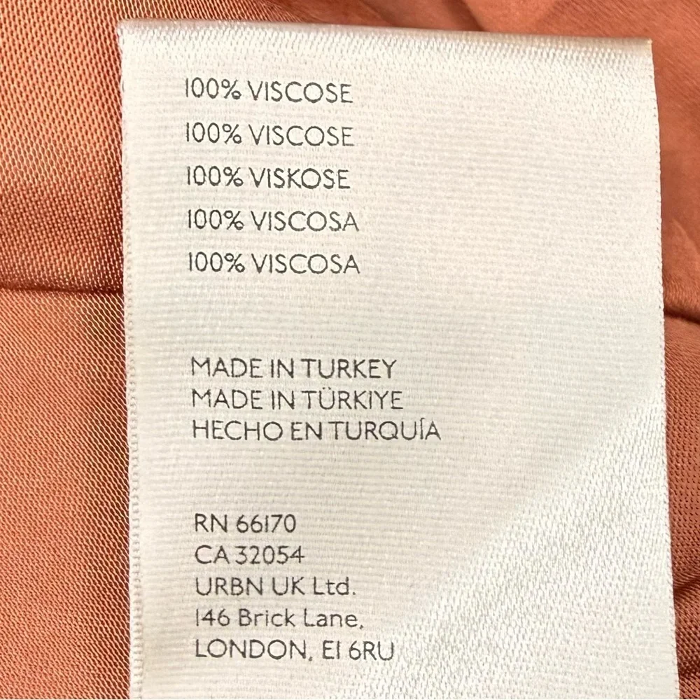 Free People Miraya Top Satin Knot Front Blouse in Rust